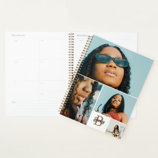 Monogram Voeg je eigen aangepaste 4 fotocollage to Planner (Display)