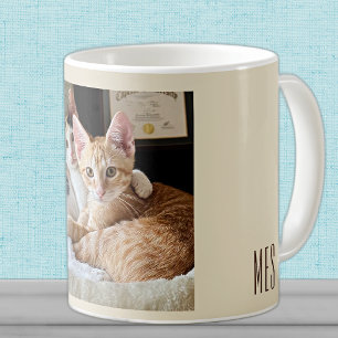 Monogram Voeg Je Eigen Foto Toe Cute Pets 11oz of  Koffiemok