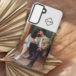 Monogram Voeg je eigen fotokleurenblok toe Samsung Galaxy Hoesje
