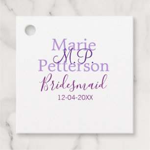 Monogram Voeg naam letter bruidsmeisje bruiloft me Bedankjes Labels