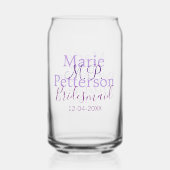 Monogram Voeg naam letter bruidsmeisje bruiloft me Blikvorm Glas (Voorkant)