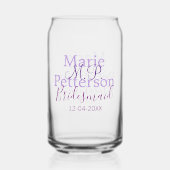 Monogram Voeg naam letter bruidsmeisje bruiloft me Blikvorm Glas (Achterkant)