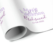 Monogram Voeg naam letter bruidsmeisje bruiloft me Cadeaupapier (Rol Hoek)