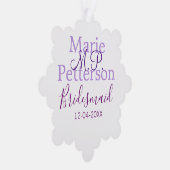 Monogram Voeg naam letter bruidsmeisje bruiloft me Ornament Kaart (Rechts)