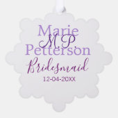 Monogram Voeg naam letter bruidsmeisje bruiloft me Ornament Kaart (Achterkant)