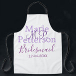 Monogram Voeg naam letter bruidsmeisje bruiloft me Schort<br><div class="desc">mooi design</div>