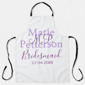 Monogram Voeg naam letter bruidsmeisje bruiloft me Schort (Voorkant)