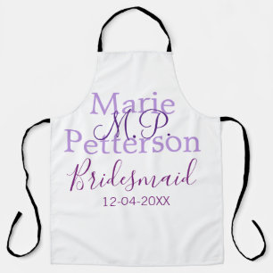 Monogram Voeg naam letter bruidsmeisje bruiloft me Schort