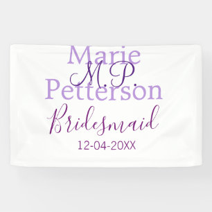 Monogram voeg naam letter bruidsmeisje bruiloft me spandoek