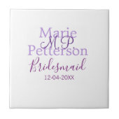 Monogram Voeg naam letter bruidsmeisje bruiloft me Tegeltje (Voorkant)