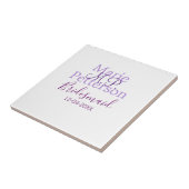 Monogram Voeg naam letter bruidsmeisje bruiloft me Tegeltje (Zijkant)