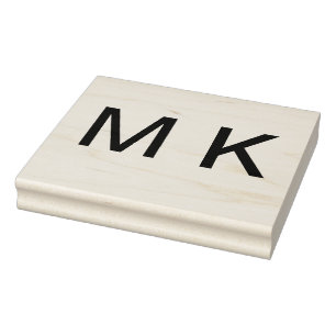 Monogram voeg naam letter initiaal letter eenvoudi rubberstempel