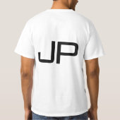 Monogram voeg naam of tekst Mannen toe dubbel gest T-shirt (Achterkant)