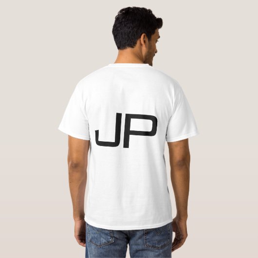 Monogram voeg naam of tekst Mannen toe dubbel gest T-shirt (Achterkant volledig)
