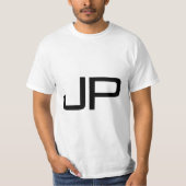 Monogram voeg naam of tekst Mannen toe dubbel gest T-shirt (Voorkant)