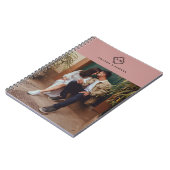 Monogram Voeg uw eigen fotoblok met zwarte kleuren Notitieboek (Linkerzijde)