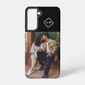 Monogram Voeg uw eigen fotokleurenblok toe Samsung Galaxy Hoesje (Achterkant)