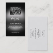 Monogram,  voertuigmechanisch, metallisch vormgege visitekaartje (Voorkant / Achterkant)