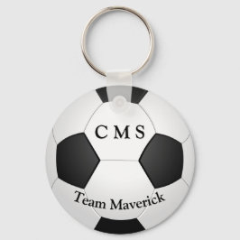 Monogram voetbal aangepaste tekst sleutelhanger