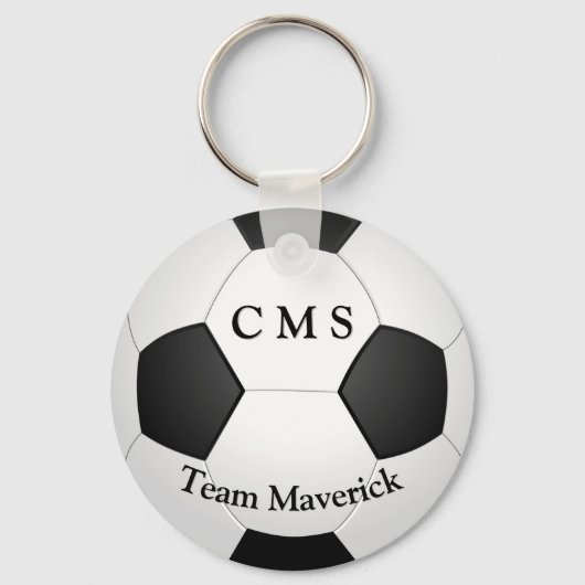 Monogram voetbal aangepaste tekst sleutelhanger (Voorkant)