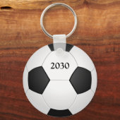 Monogram voetbal aangepaste tekst sleutelhanger (Achterkant)
