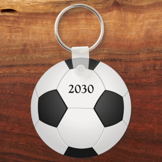 Monogram voetbal aangepaste tekst sleutelhanger (Achterkant)