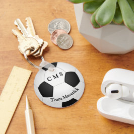 Monogram voetbal aangepaste tekst sleutelhanger