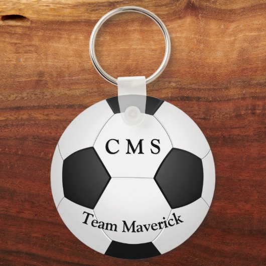 Monogram voetbal aangepaste tekst sleutelhanger (Voorkant)