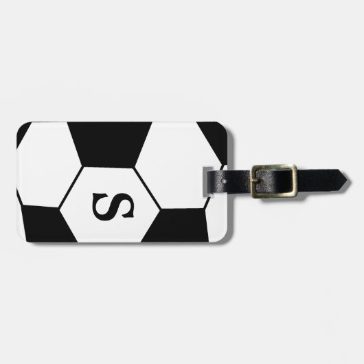 Monogram Voetbal Bagagelabel (Voorkant horizontaal)