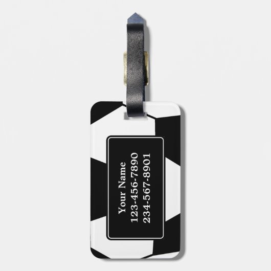 Monogram Voetbal Bagagelabel (Achterkant verticaal)