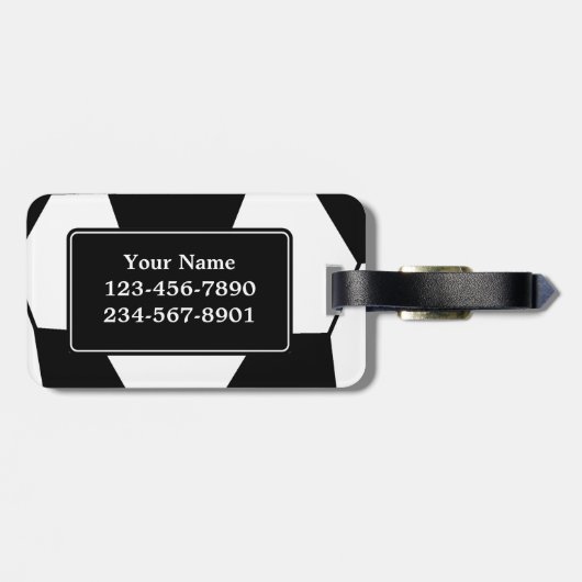 Monogram Voetbal Bagagelabel (Achterkant horizontaal)