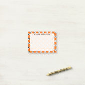 Monogram Voetbal Ballen Oranje Post-it® Notes (Op bureau)