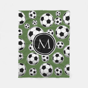 Monogram Voetbal - Boom boven Fleece Deken