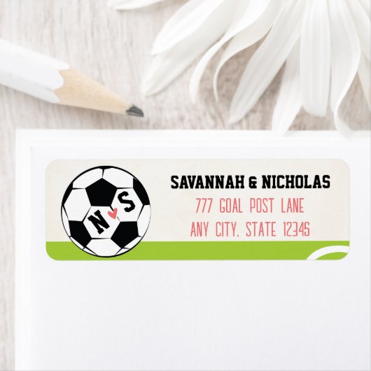 Monogram Voetbal bruiloft Etiket (Insitu)