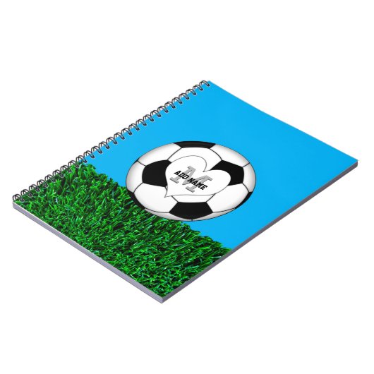 Monogram Voetbal Gepersonaliseerd Notitieboek (Linkerzijde)