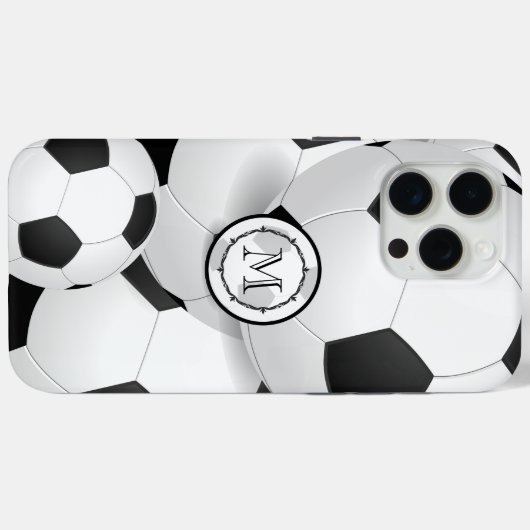 Monogram Voetbal iPhone Case (Achterkant (horizontaal))