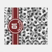 Monogram Voetbal Sport Football Aangepast rood Fleece Deken (Voorkant (Horizontaal))