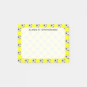 Monogram Voetbal Voetbal Ballen Geel Post-it® Notes (Voorkant)