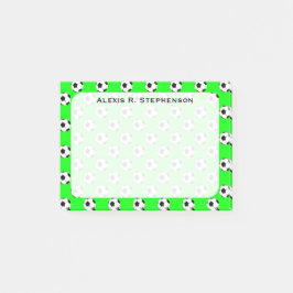 Monogram Voetbal Voetbal Ballen Lime Groen Post-it® Notes