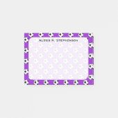 Monogram Voetbal Voetbal Ballen op Paarse Post-it® Notes (Voorkant)
