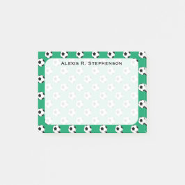 Monogram Voetbal Voetbal Ballen Shamrock Groen Post-it® Notes
