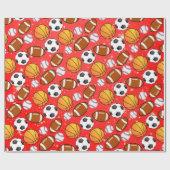 Monogram Voetbal voetbal honkbal basketbal Cadeaupapier (Vlak)