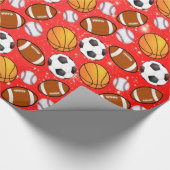 Monogram Voetbal voetbal honkbal basketbal Cadeaupapier (Hoek)