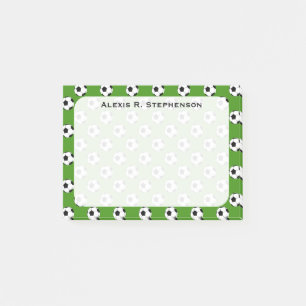 Monogram Voetbalballen op appelgroen Post-it® Notes