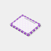 Monogram Voetbalballen op Paars Post-it® Notes (Schuin)