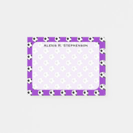 Monogram Voetbalballen op Paars Post-it® Notes