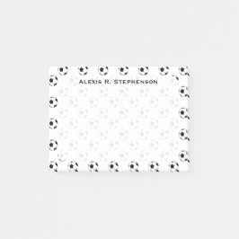 Monogram Voetbalballen op Wit Post-it® Notes