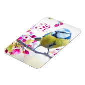 Monogram vogel en bloem magneet (Linkerzijde)