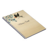 Monogram vogel en boom notitieboek (Rechterzijde)