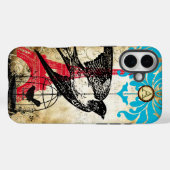 Monogram vogelestuel Steampunk Case-Mate iPhone Case (Achterkant (horizontaal))